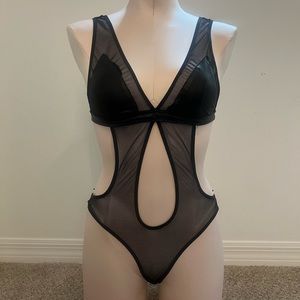 Black strappy bodysuit